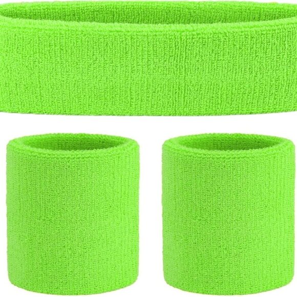 80s Sweatband, Sports Headband and Wristbands, Sweat Bands Neon Colors, 80s Part - Picture 4 of 7